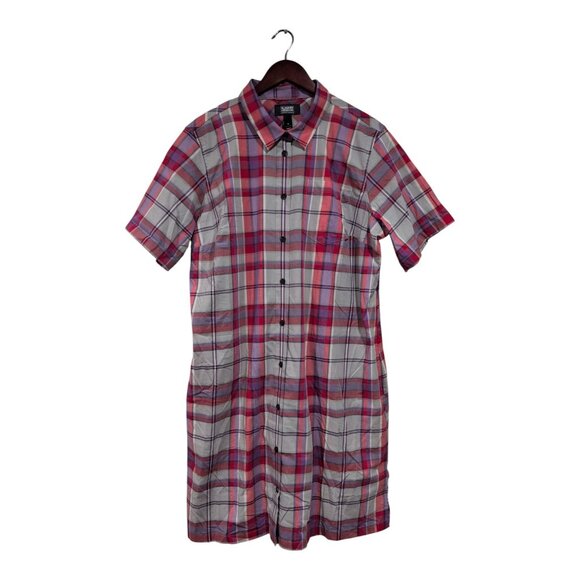 Alaskan Hardgear Duluth Trading Co Women's Plaid Short-Sleeved Shirt Dress Sz XL - Picture 1 of 16